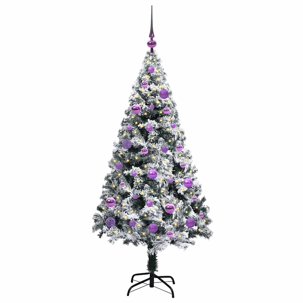 vidaXL Artificial Christmas Tree with 150 LEDs with Stand White 150 cm