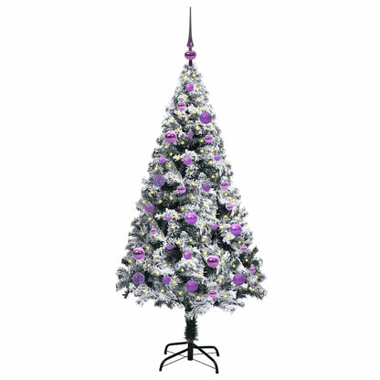 vidaXL Artificial Christmas Tree with 150 LEDs with Stand White 150 cm