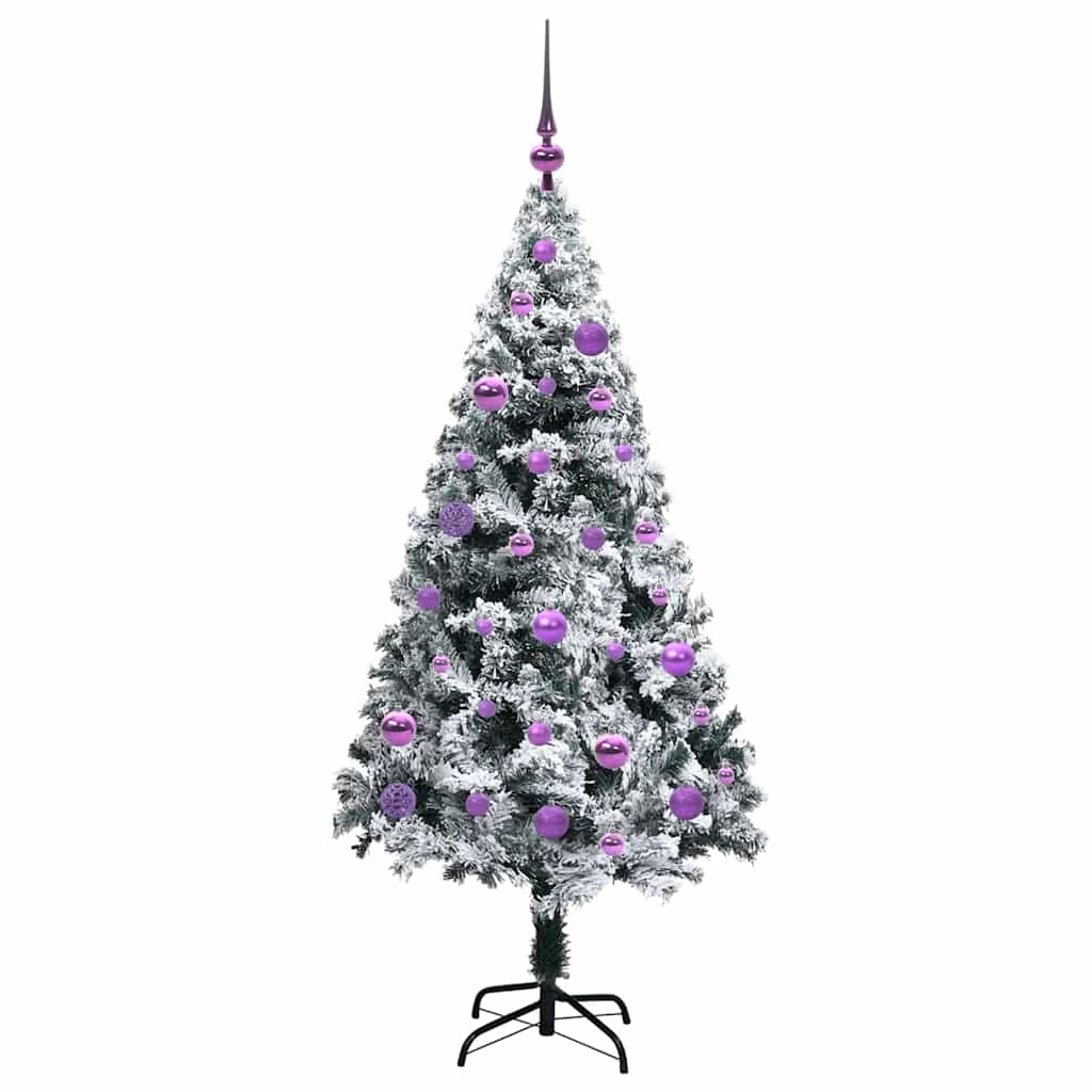 vidaXL Artificial Christmas Tree with 150 LEDs with Stand White 150 cm