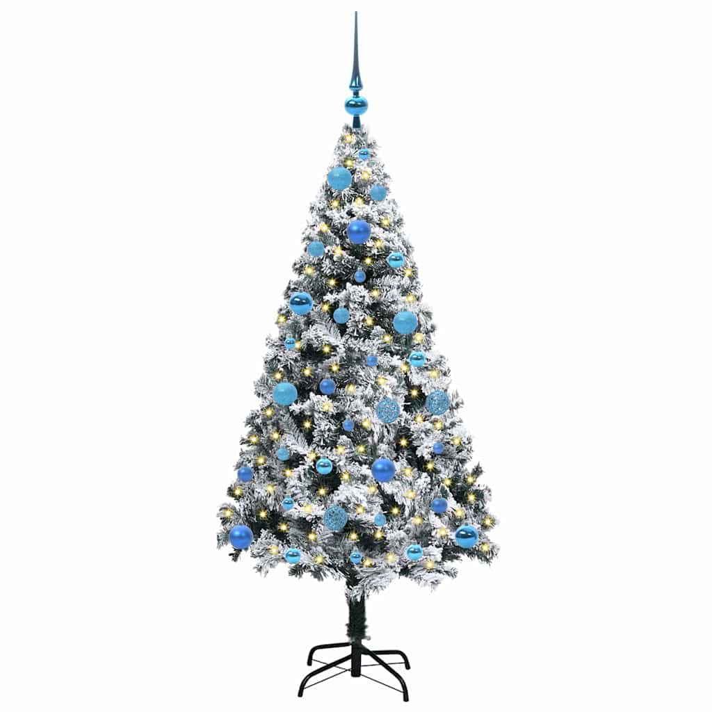 vidaXL Artificial Christmas Tree with 150 LEDs with Stand White 150 cm