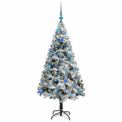 vidaXL Artificial Christmas Tree with 150 LEDs with Stand White 150 cm