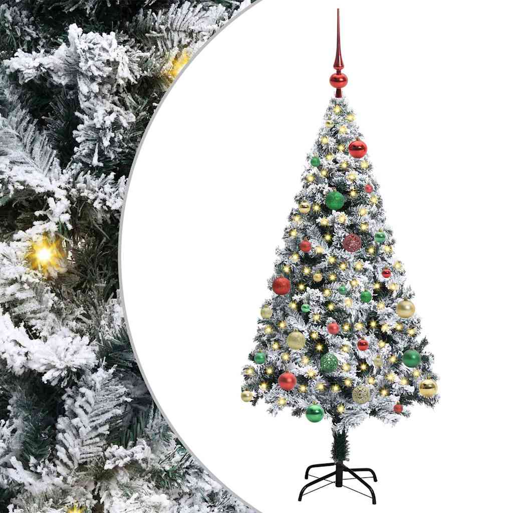 vidaXL Artificial Christmas Tree with 150 LEDs with Stand White 150 cm