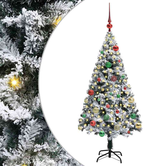 vidaXL Artificial Christmas Tree with 150 LEDs with Stand White 150 cm