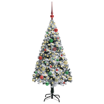 vidaXL Artificial Christmas Tree with 150 LEDs with Stand White 150 cm