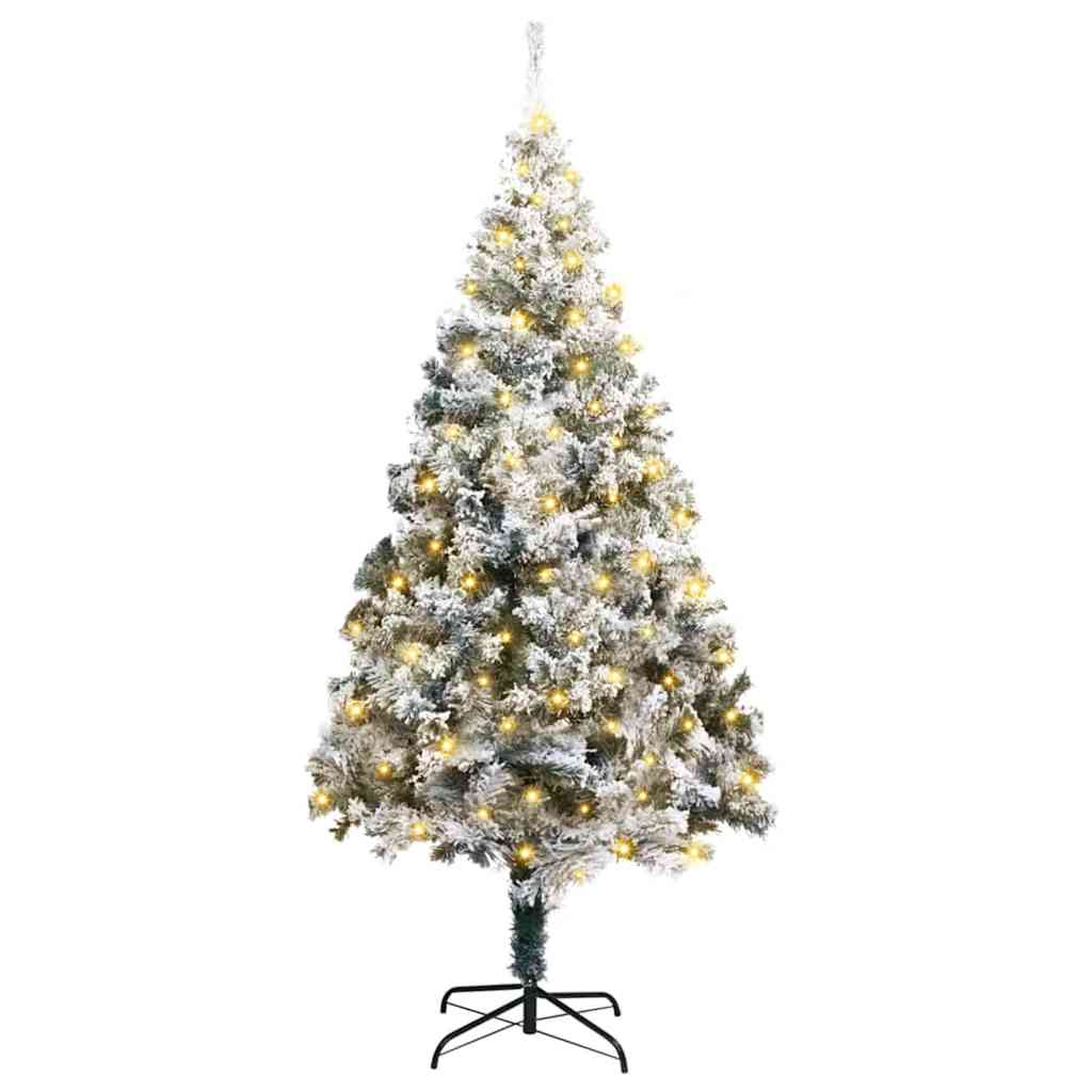 vidaXL Artificial Christmas Tree with 300 LEDs with Stand White 180 cm