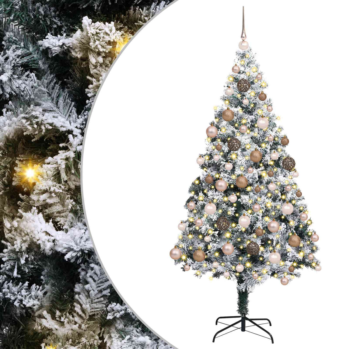 vidaXL Artificial Christmas Tree with 300 LEDs with Stand White 180 cm