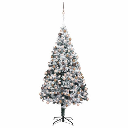 vidaXL Artificial Christmas Tree with 300 LEDs with Stand White 180 cm