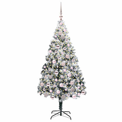 vidaXL Artificial Christmas Tree with 300 LEDs with Stand White 180 cm