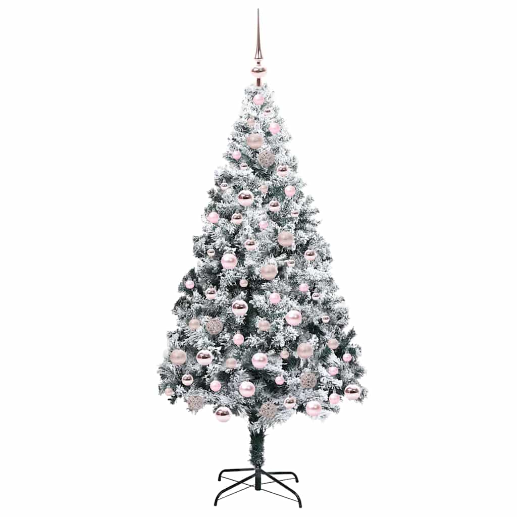 vidaXL Artificial Christmas Tree with 300 LEDs with Stand White 180 cm