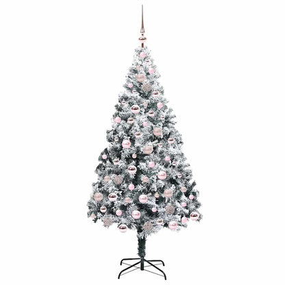 vidaXL Artificial Christmas Tree with 300 LEDs with Stand White 180 cm