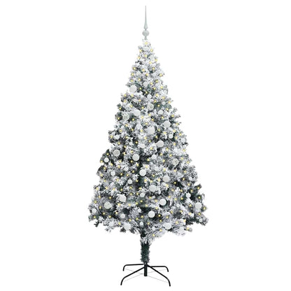 vidaXL Artificial Christmas Tree with 300 LEDs with Stand White 180 cm