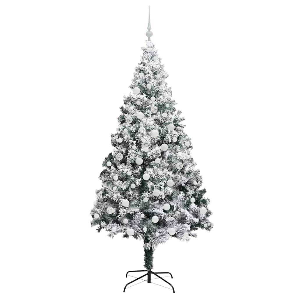 vidaXL Artificial Christmas Tree with 300 LEDs with Stand White 180 cm