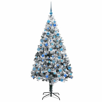 vidaXL Artificial Christmas Tree with 300 LEDs with Stand White 180 cm