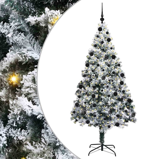 vidaXL Artificial Christmas Tree with 300 LEDs with Stand White 210 cm