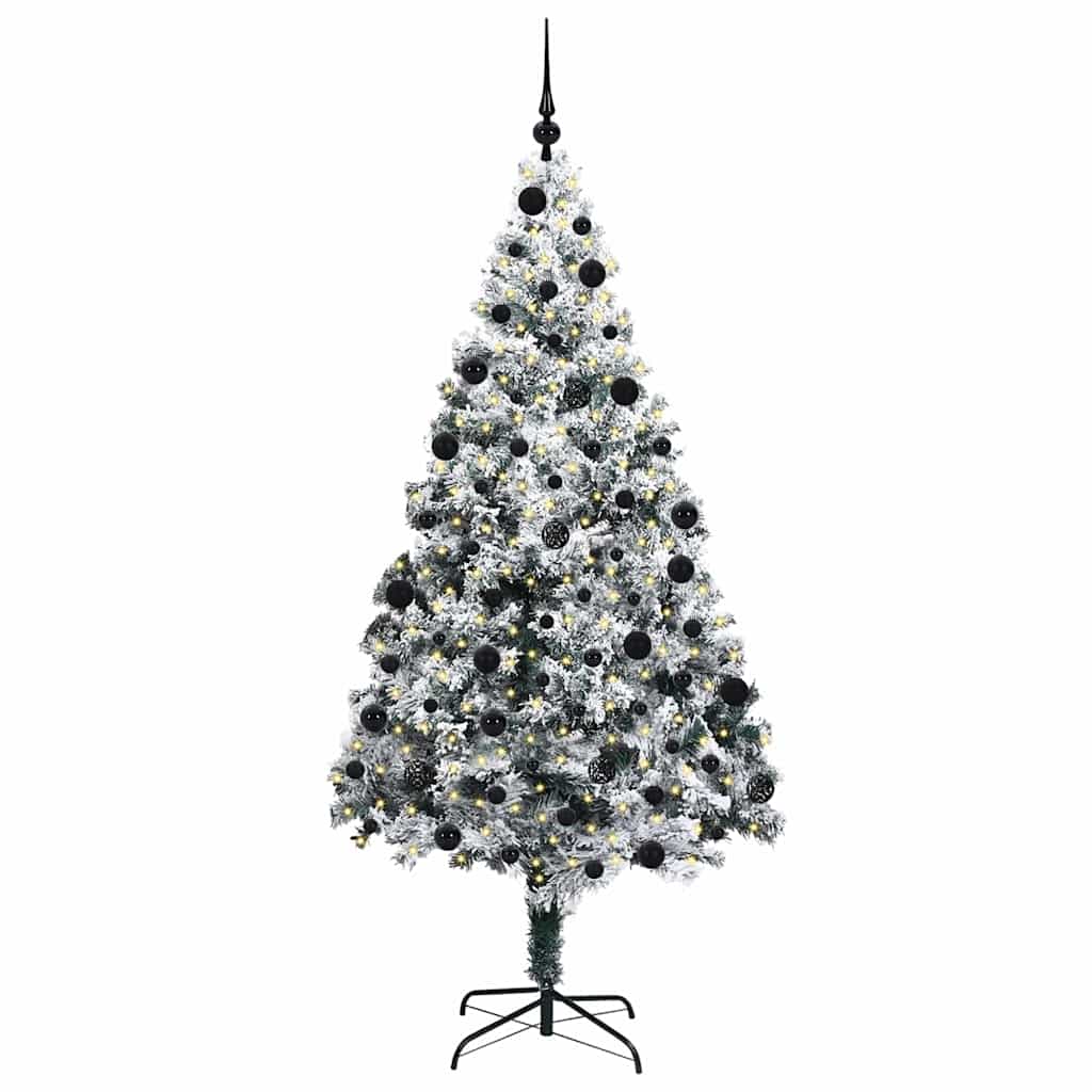vidaXL Artificial Christmas Tree with 300 LEDs with Stand White 210 cm