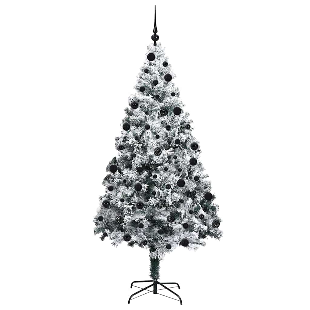 vidaXL Artificial Christmas Tree with 300 LEDs with Stand White 210 cm