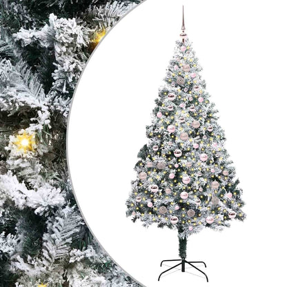 vidaXL Artificial Christmas Tree with 300 LEDs with Stand White 210 cm