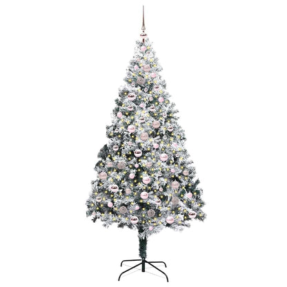 vidaXL Artificial Christmas Tree with 300 LEDs with Stand White 210 cm