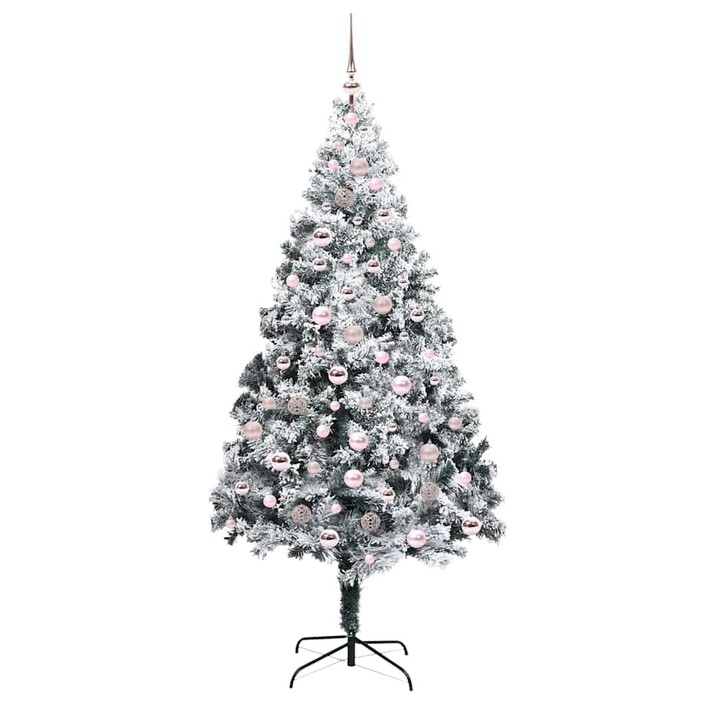 vidaXL Artificial Christmas Tree with 300 LEDs with Stand White 210 cm