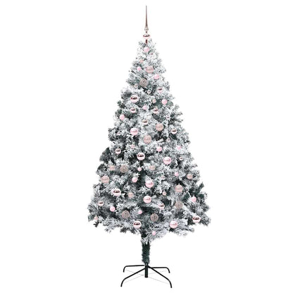 vidaXL Artificial Christmas Tree with 300 LEDs with Stand White 210 cm