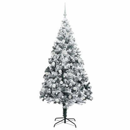 vidaXL Artificial Christmas Tree with 300 LEDs with Stand White 210 cm