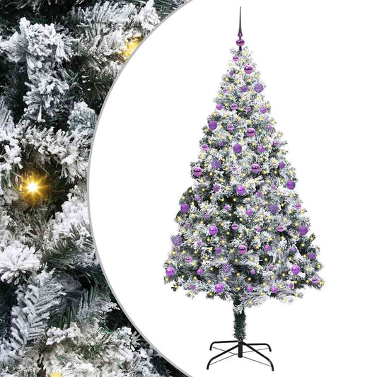 vidaXL Artificial Christmas Tree with 300 LEDs with Stand White 210 cm