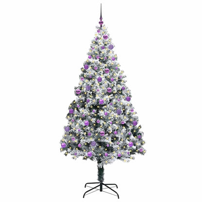 vidaXL Artificial Christmas Tree with 300 LEDs with Stand White 210 cm