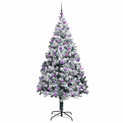 vidaXL Artificial Christmas Tree with 300 LEDs with Stand White 210 cm