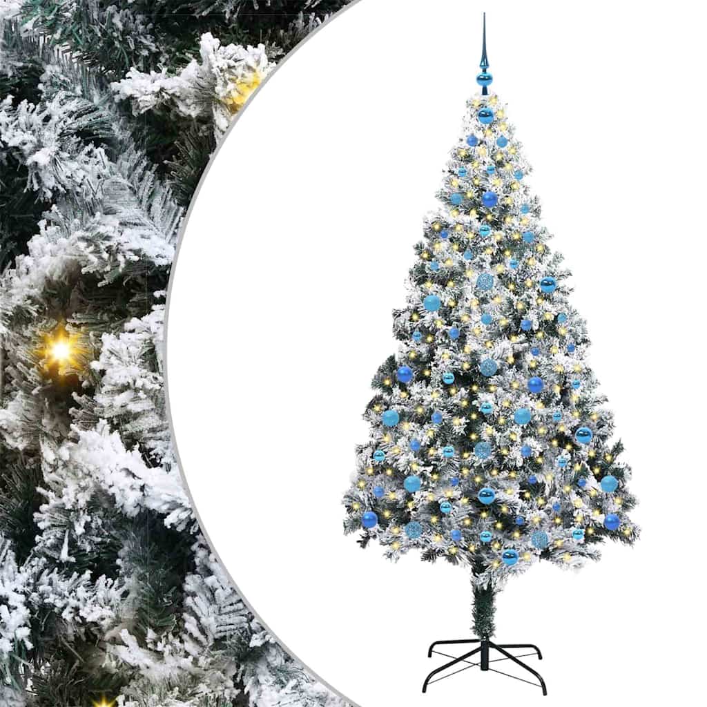vidaXL Artificial Christmas Tree with 300 LEDs with Stand White 210 cm