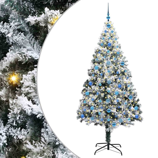 vidaXL Artificial Christmas Tree with 300 LEDs with Stand White 210 cm