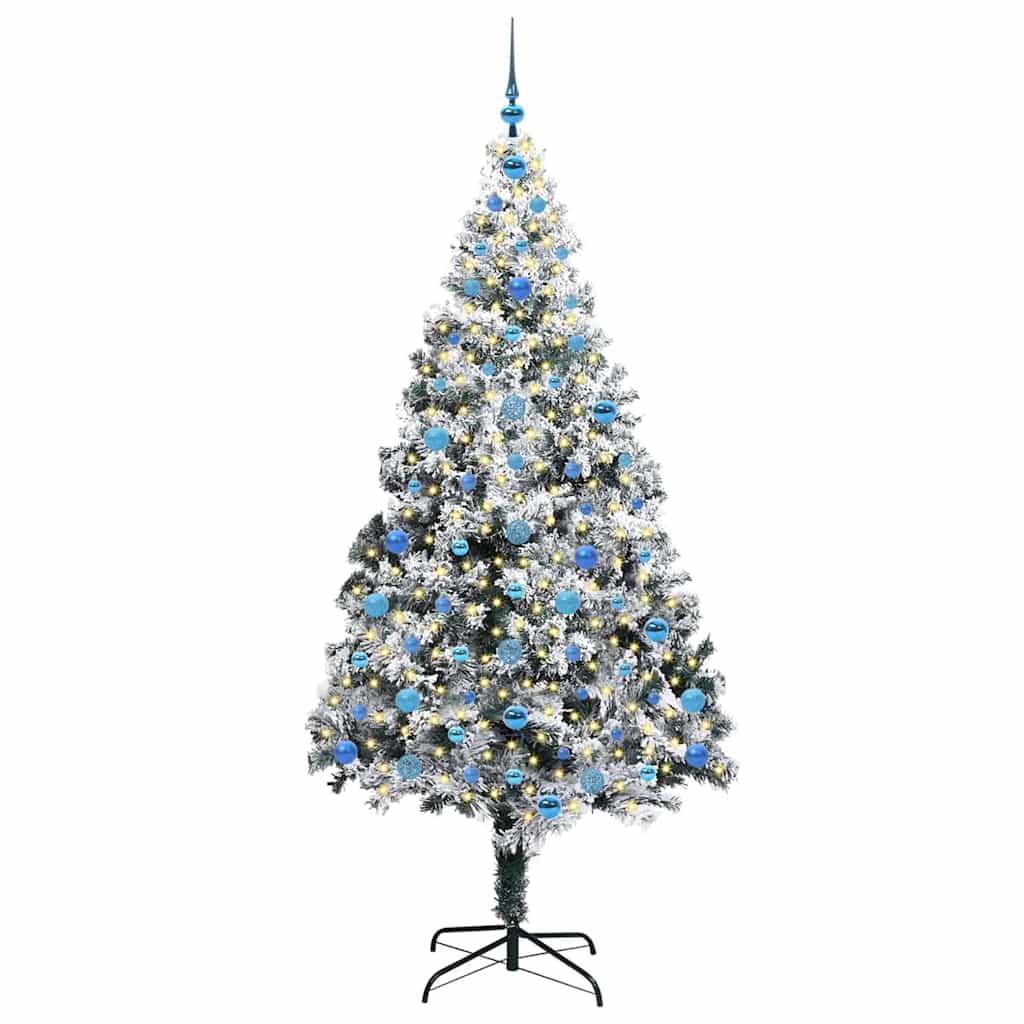 vidaXL Artificial Christmas Tree with 300 LEDs with Stand White 210 cm
