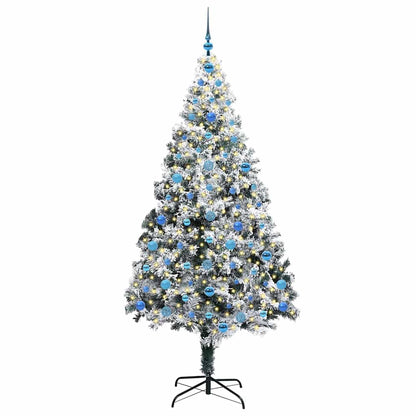 vidaXL Artificial Christmas Tree with 300 LEDs with Stand White 210 cm