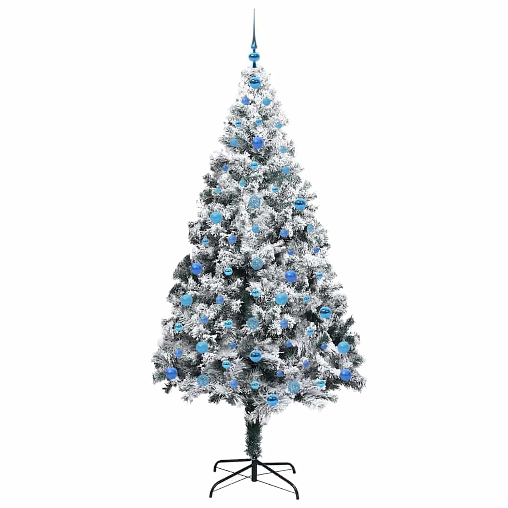 vidaXL Artificial Christmas Tree with 300 LEDs with Stand White 210 cm