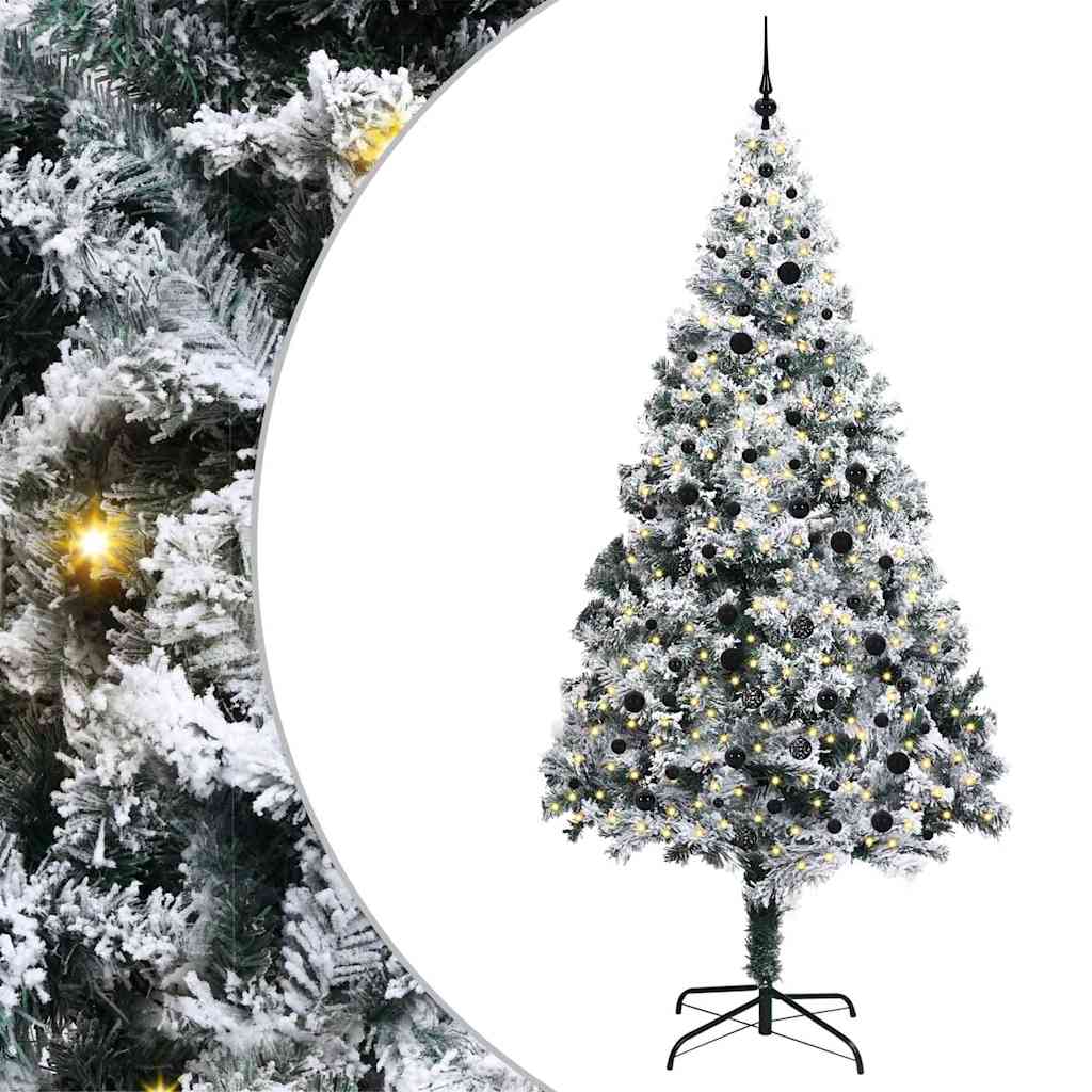 vidaXL Artificial Christmas Tree with 300 LEDs with Stand White 240 cm