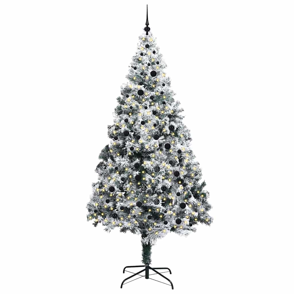 vidaXL Artificial Christmas Tree with 300 LEDs with Stand White 240 cm