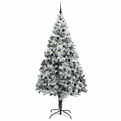 vidaXL Artificial Christmas Tree with 300 LEDs with Stand White 240 cm