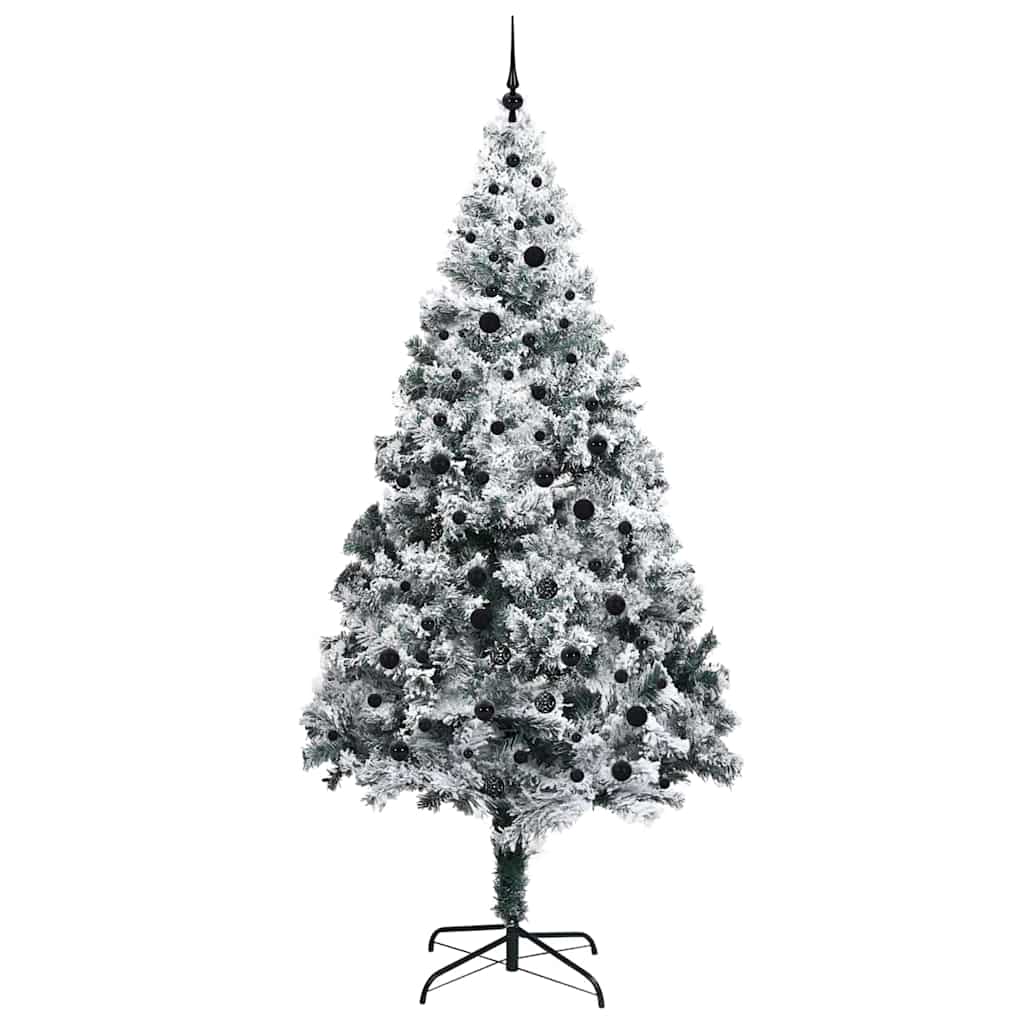 vidaXL Artificial Christmas Tree with 300 LEDs with Stand White 240 cm