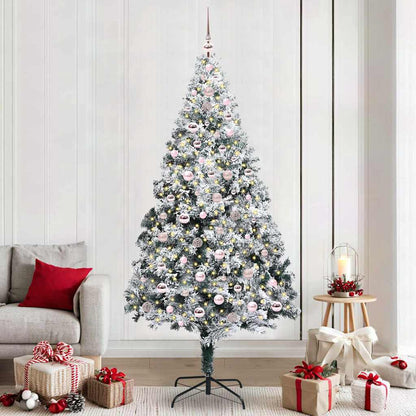 vidaXL Artificial Christmas Tree with 300 LEDs with Stand White 240 cm