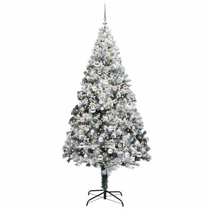 vidaXL Artificial Christmas Tree with 300 LEDs with Stand White 240 cm