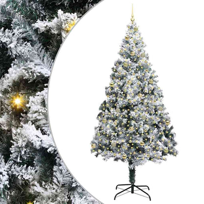 vidaXL Artificial Christmas Tree with 300 LEDs with Stand White 240 cm