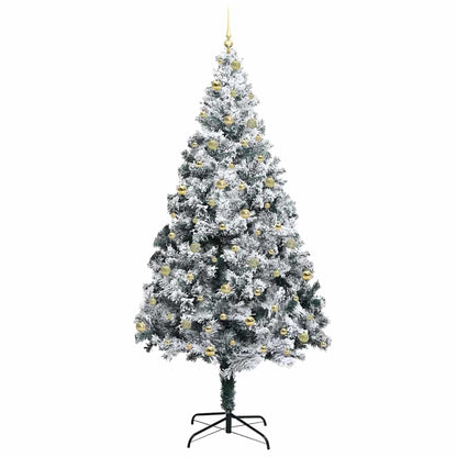 vidaXL Artificial Christmas Tree with 300 LEDs with Stand White 240 cm