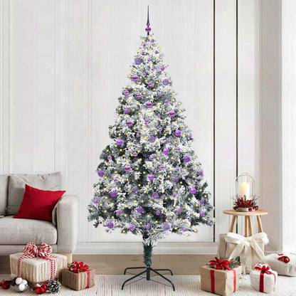 vidaXL Artificial Christmas Tree with 300 LEDs with Stand White 240 cm