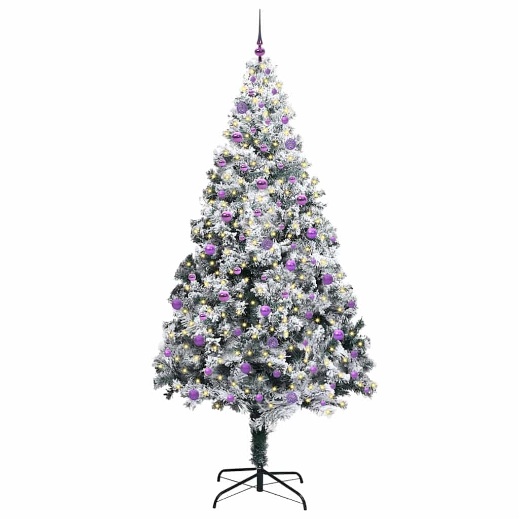 vidaXL Artificial Christmas Tree with 300 LEDs with Stand White 240 cm