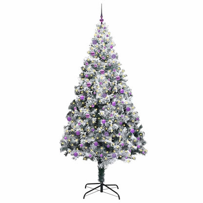vidaXL Artificial Christmas Tree with 300 LEDs with Stand White 240 cm