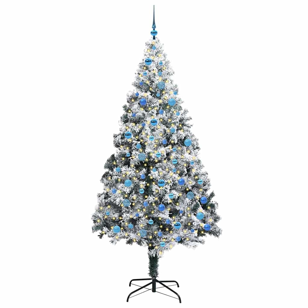 vidaXL Artificial Christmas Tree with 300 LEDs with Stand White 240 cm