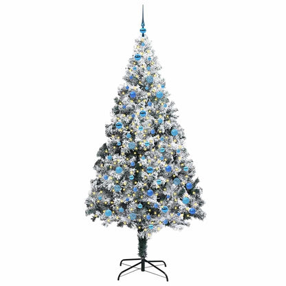 vidaXL Artificial Christmas Tree with 300 LEDs with Stand White 240 cm