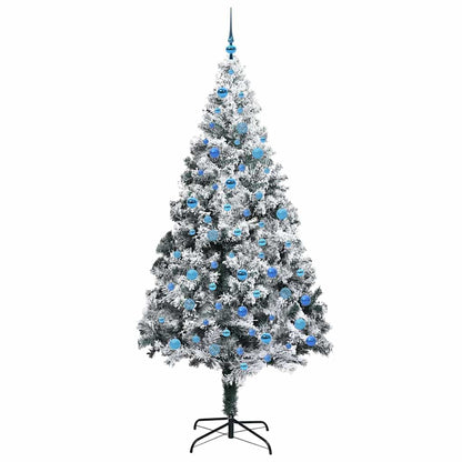 vidaXL Artificial Christmas Tree with 300 LEDs with Stand White 240 cm