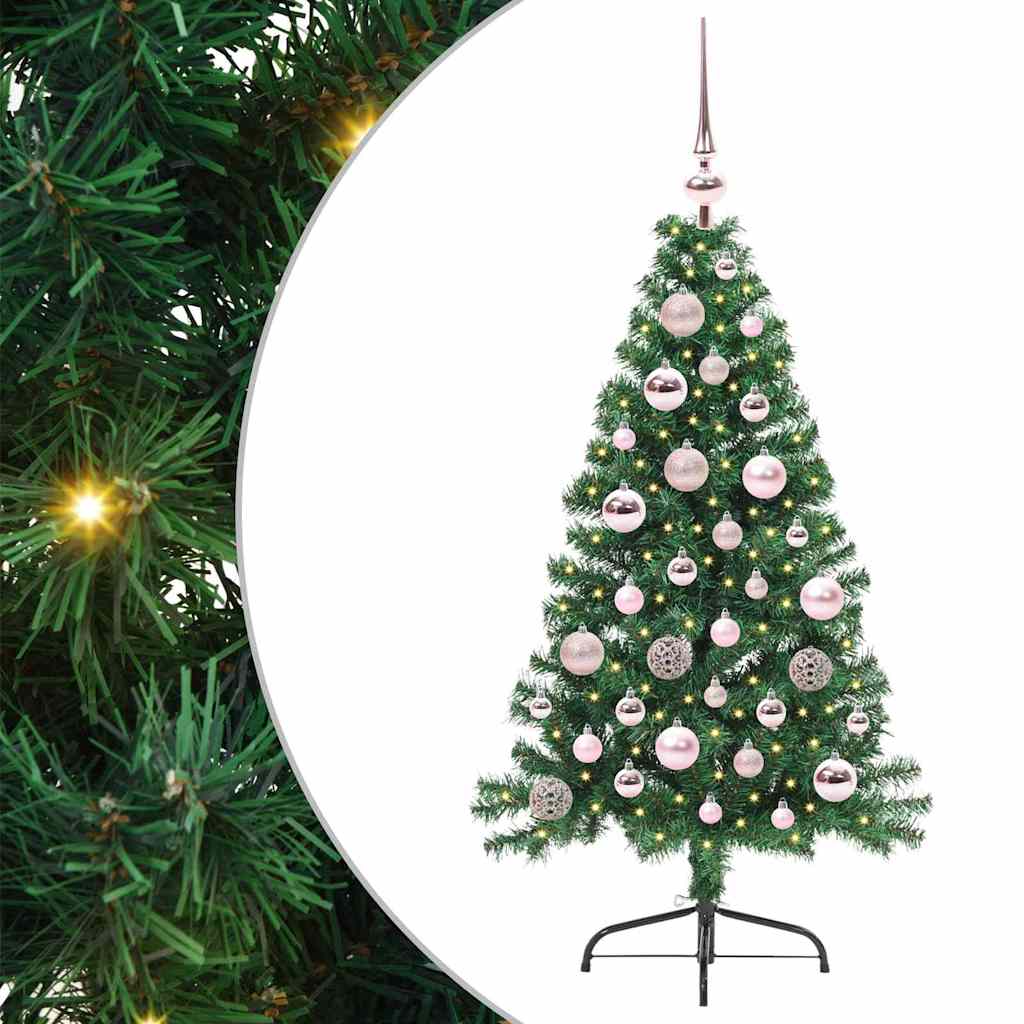 vidaXL Artificial Pre-lit Christmas Tree Green 120 cm PVC