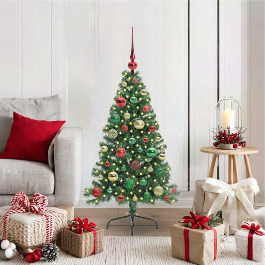 vidaXL Artificial Pre-lit Christmas Tree Green 120 cm PVC