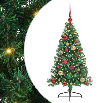 vidaXL Artificial Pre-lit Christmas Tree Green 120 cm PVC